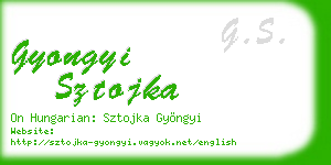 gyongyi sztojka business card